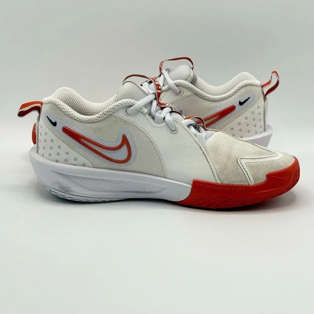 Nike Air Zoom GT Cut 3 in White Picante Red Lace Up Low Sneakers - Grade School